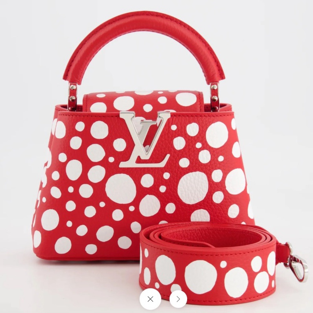 Authentic Louis Vuitton x Yayoi Kusama 2023 Capucines Mini Red with White dots